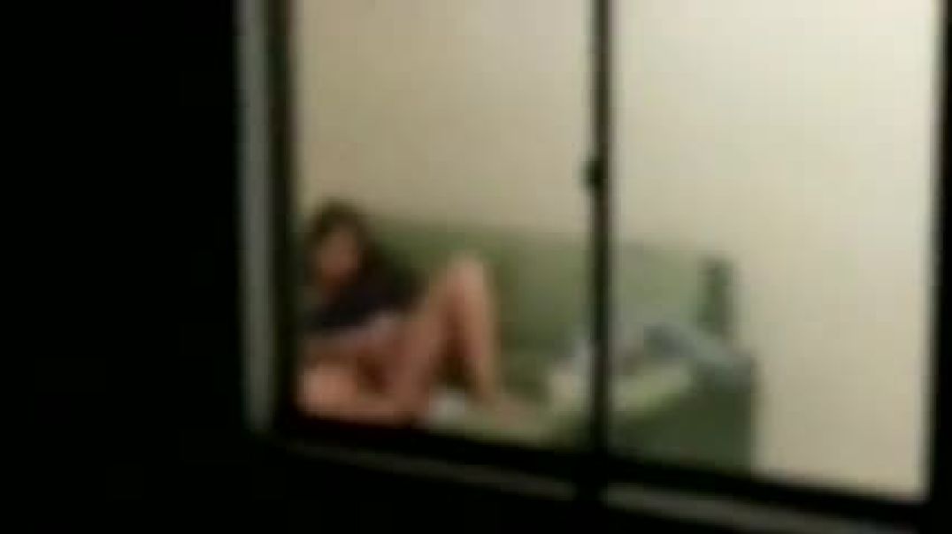 Caught sister masturbating through window